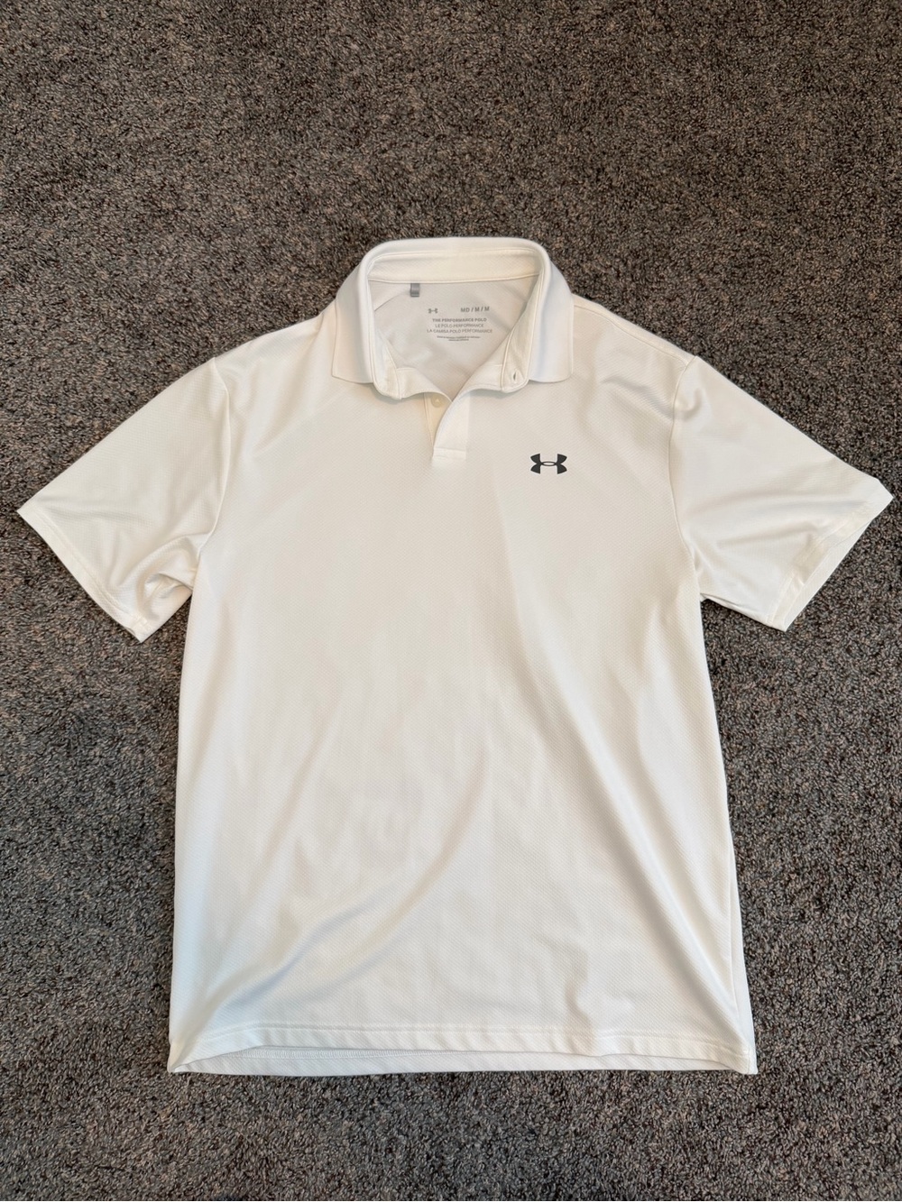 Under Armour White Men's Golf Polo with Logo